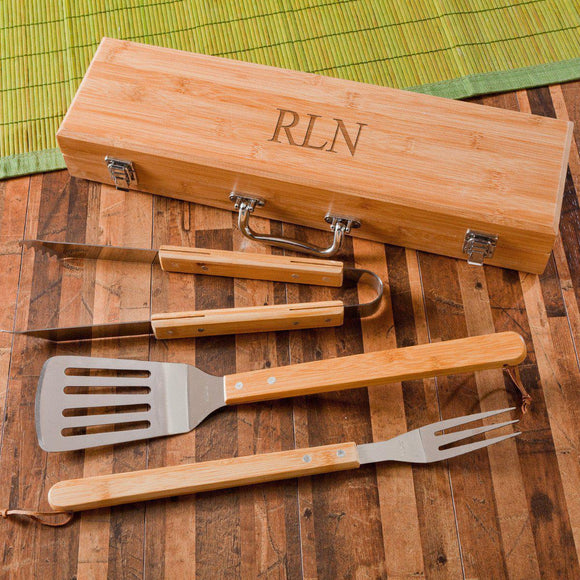 Grilling BBQ Set with Personalized Bamboo Case-Barbeque Tool-JDS Marketing-Top Notch Gift Shop