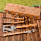 Grilling BBQ Set with Bamboo Case - Personalized-Barbeque Tool-JDS Marketing-Top Notch Gift Shop