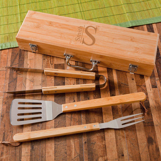 Grilling BBQ Set with Bamboo Case - Personalized-Barbeque Tool-JDS Marketing-Top Notch Gift Shop