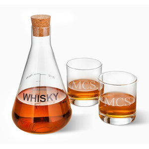 Whiskey Decanter in Wood Crate with two Glasses - Personalized-Decanter-JDS Marketing-Top Notch Gift Shop