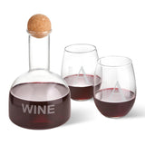 Wine Decanter in Wood Crate with set of 2 Stemless Wine Glasses - Personalized-Decanter-JDS Marketing-Top Notch Gift Shop