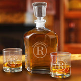 Decanter Set with 2 Low Ball Glasses - Name Monogram-Decanter-JDS Marketing-Top Notch Gift Shop
