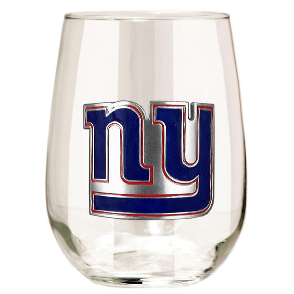 New York Giants 15 oz. Stemless Wine Glass - (Set of 2)-Stemless Wine Glass-Great American Products-Top Notch Gift Shop