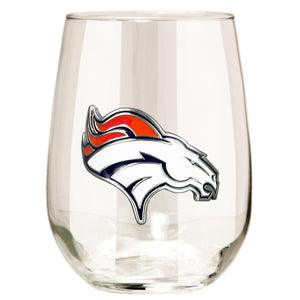 Denver Broncos 15 oz. Stemless Wine Glass - (Set of 2)-Stemless Wine Glass-Great American Products-Top Notch Gift Shop