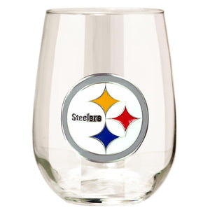 Pittsburgh Steelers 15 oz. Stemless Wine Glass - (Set of 2)-Stemless Wine Glass-Great American Products-Top Notch Gift Shop
