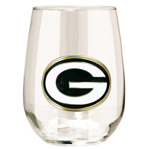 Green Bay Packers Stemless Wine Glass - (Set of 2)-Stemless Wine Glass-Great American Products-Top Notch Gift Shop