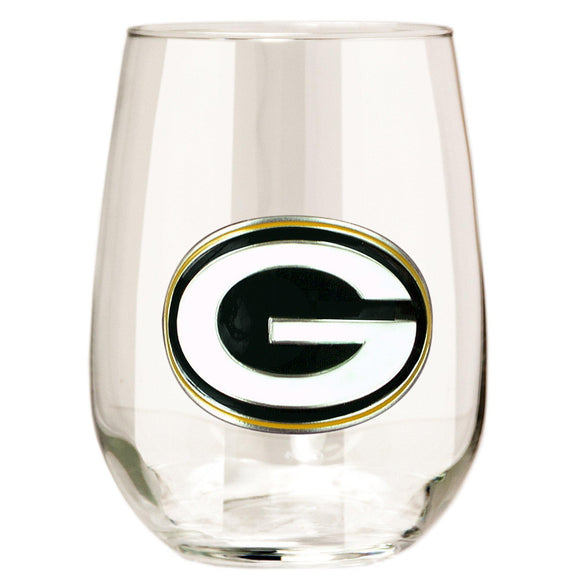 Green Bay Packers Stemless Wine Glass - (Set of 2)-Stemless Wine Glass-Great American Products-Top Notch Gift Shop