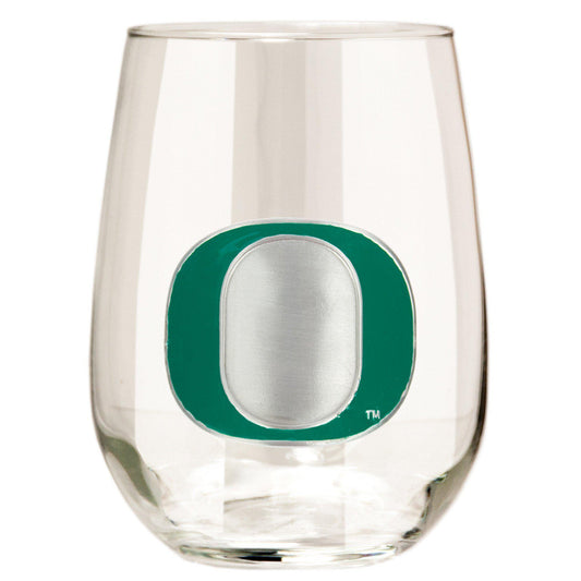 Oregon Ducks 15 oz. Stemless Wine Glass - (Set of 2)-Stemless Wine Glass-Great American Products-Top Notch Gift Shop