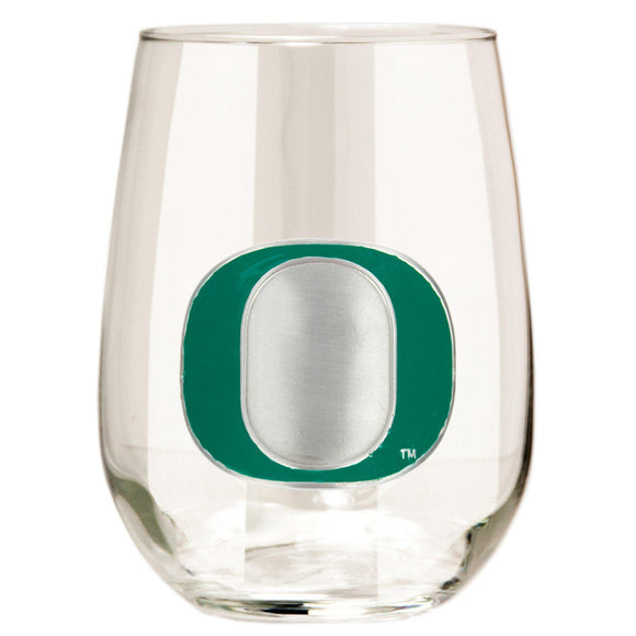 Oregon Ducks 15 oz. Stemless Wine Glass - (Set of 2)-Stemless Wine Glass-Great American Products-Top Notch Gift Shop