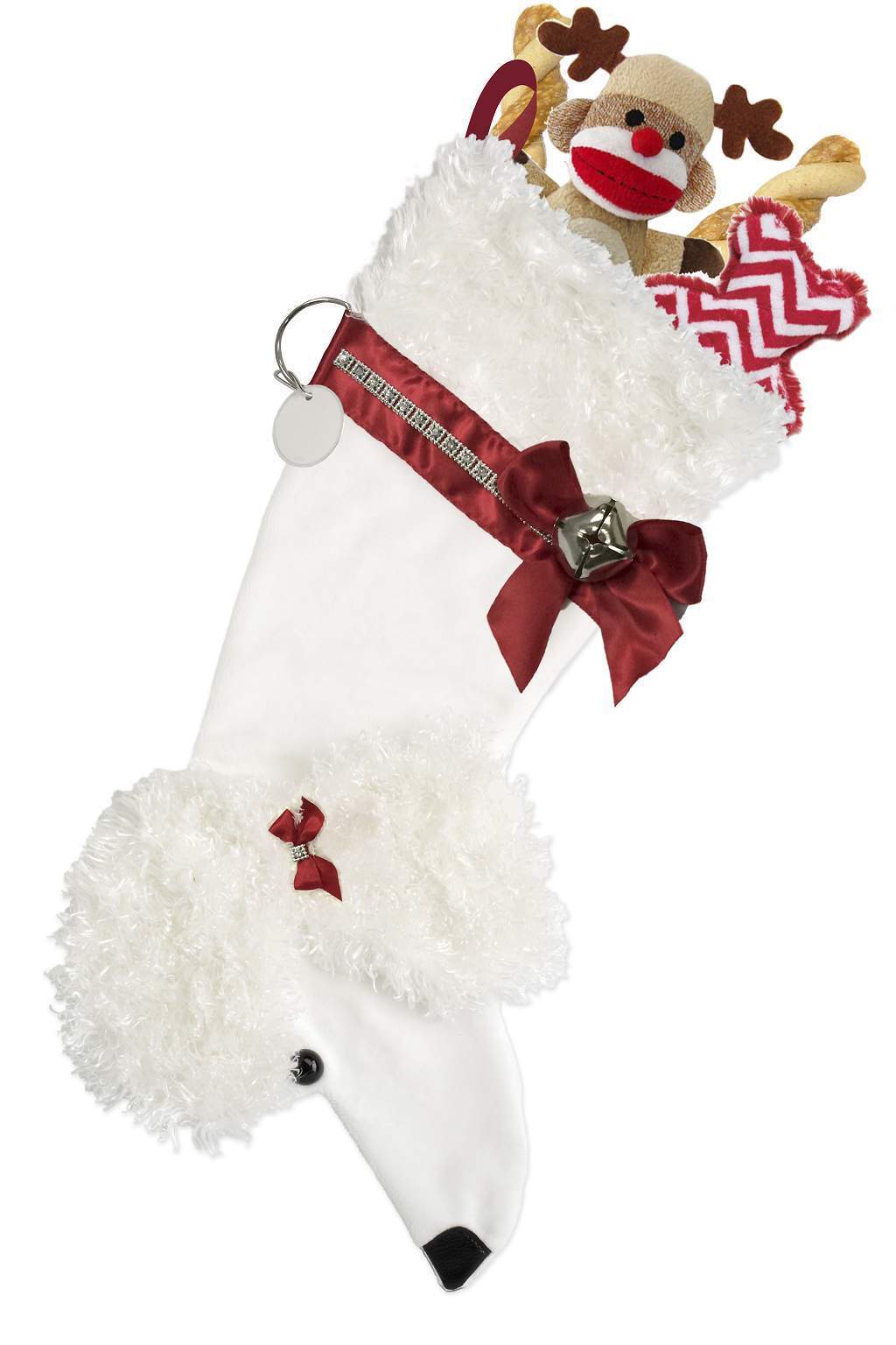 Poodle (White) Christmas Stocking-Holiday Stocking-Hearth Hounds-Top Notch Gift Shop