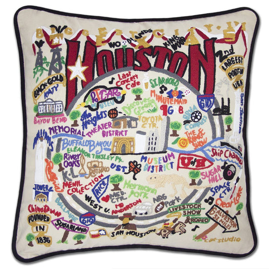 Houston Embroidered CatStudio Pillow-Pillow-CatStudio-Top Notch Gift Shop