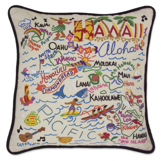 Hawaii State Embroidered CatStudio Pillow-Pillow-CatStudio-Top Notch Gift Shop