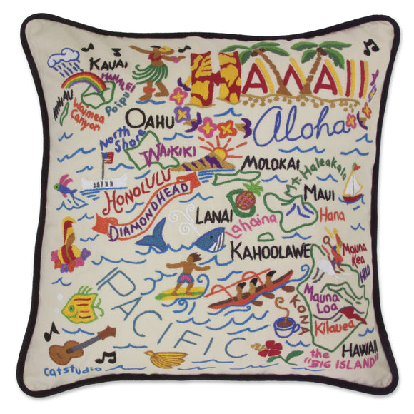 Hawaii State Embroidered CatStudio Pillow-Pillow-CatStudio-Top Notch Gift Shop