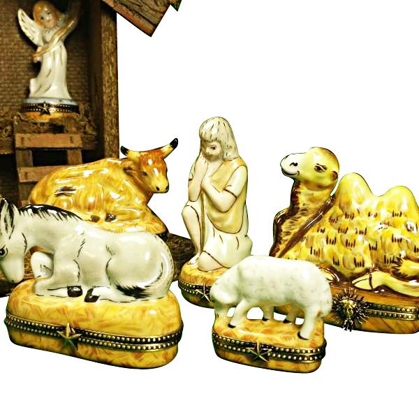 12 Piece Nativity Set Limoges Box by Rochard™ - Satin Finish-Limoges Box-Rochard-Top Notch Gift Shop