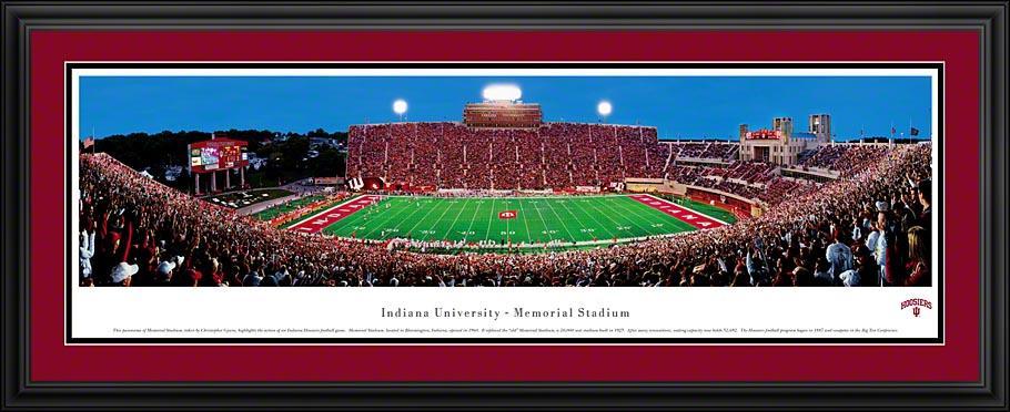 Indiana Football - "Stadium 50 Yard Line" Panorama Framed Print-Print-Blakeway Worldwide Panoramas, Inc.-Top Notch Gift Shop