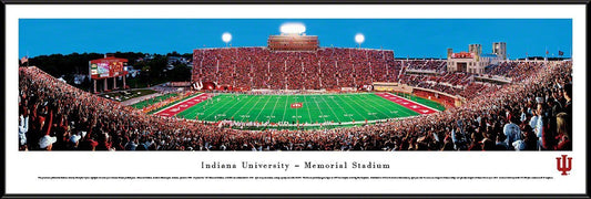 Indiana Football - "Stadium 50 Yard Line" Panorama Framed Print-Print-Blakeway Worldwide Panoramas, Inc.-Top Notch Gift Shop