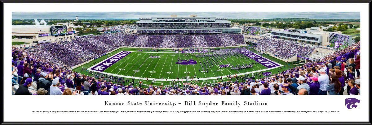 Kansas State Football - "Stadium 50 Yard Line" Panorama Framed Print-Print-Blakeway Worldwide Panoramas, Inc.-Top Notch Gift Shop