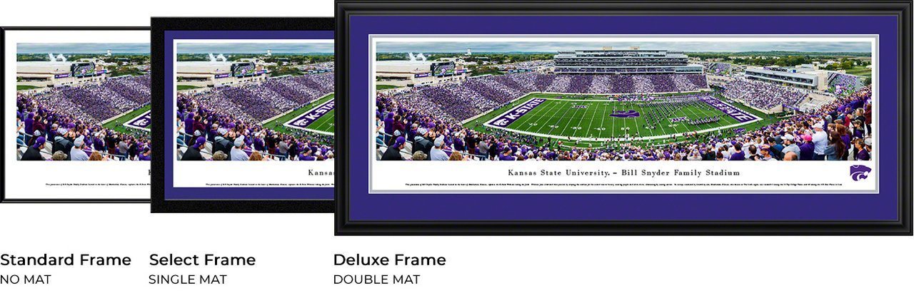 Kansas State Football - "Stadium 50 Yard Line" Panorama Framed Print-Print-Blakeway Worldwide Panoramas, Inc.-Top Notch Gift Shop