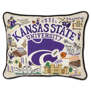 Kansas State University Embroidered Pillow by CatStudio-Pillow-CatStudio-Top Notch Gift Shop