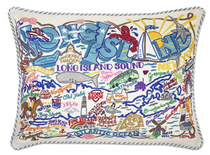 Long Island Embroidered CatStudio Pillow-Pillow-CatStudio-Top Notch Gift Shop