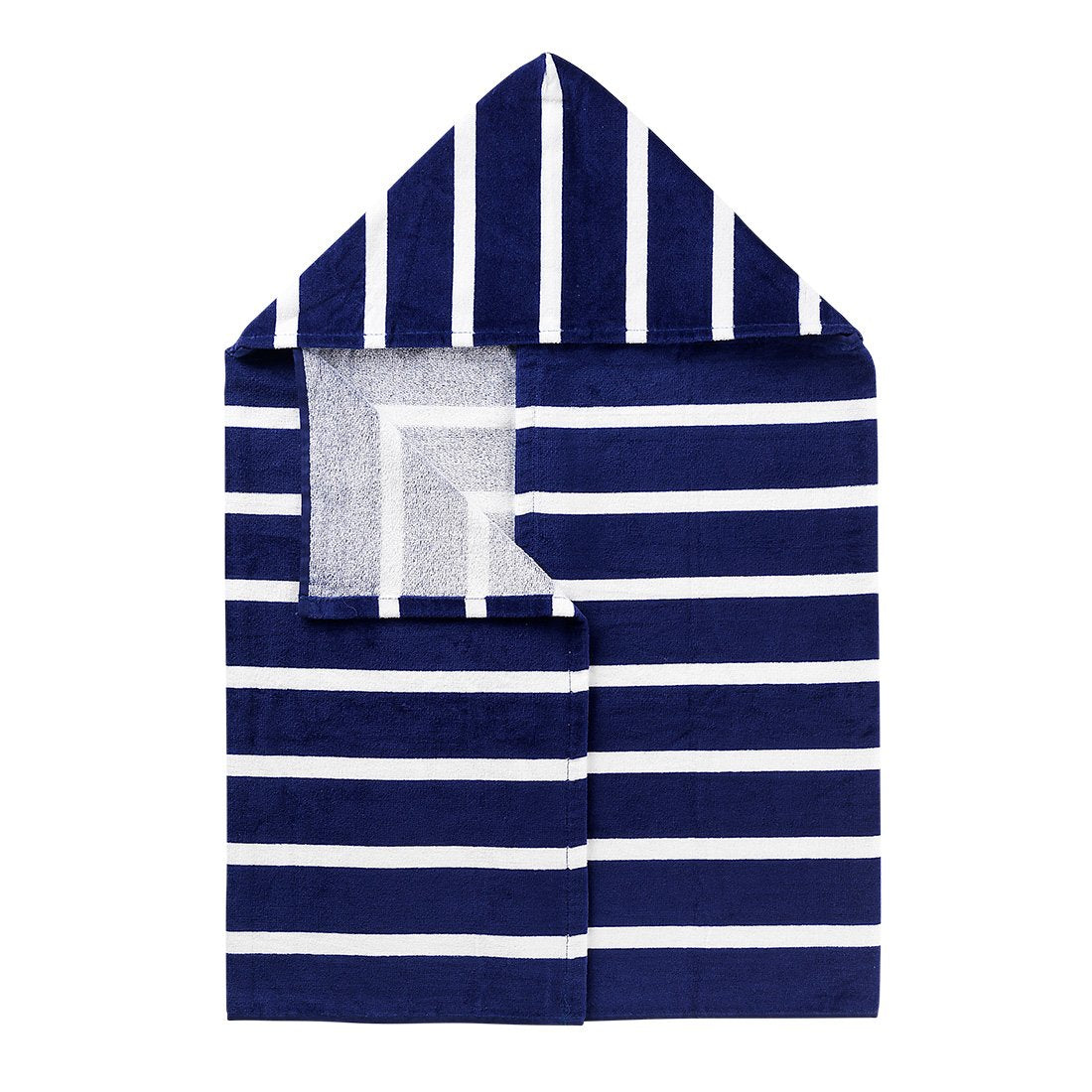 Navy Dandy Stripe Hooded Towel - Personalized-Hooded Towel-Viv&Lou-Top Notch Gift Shop