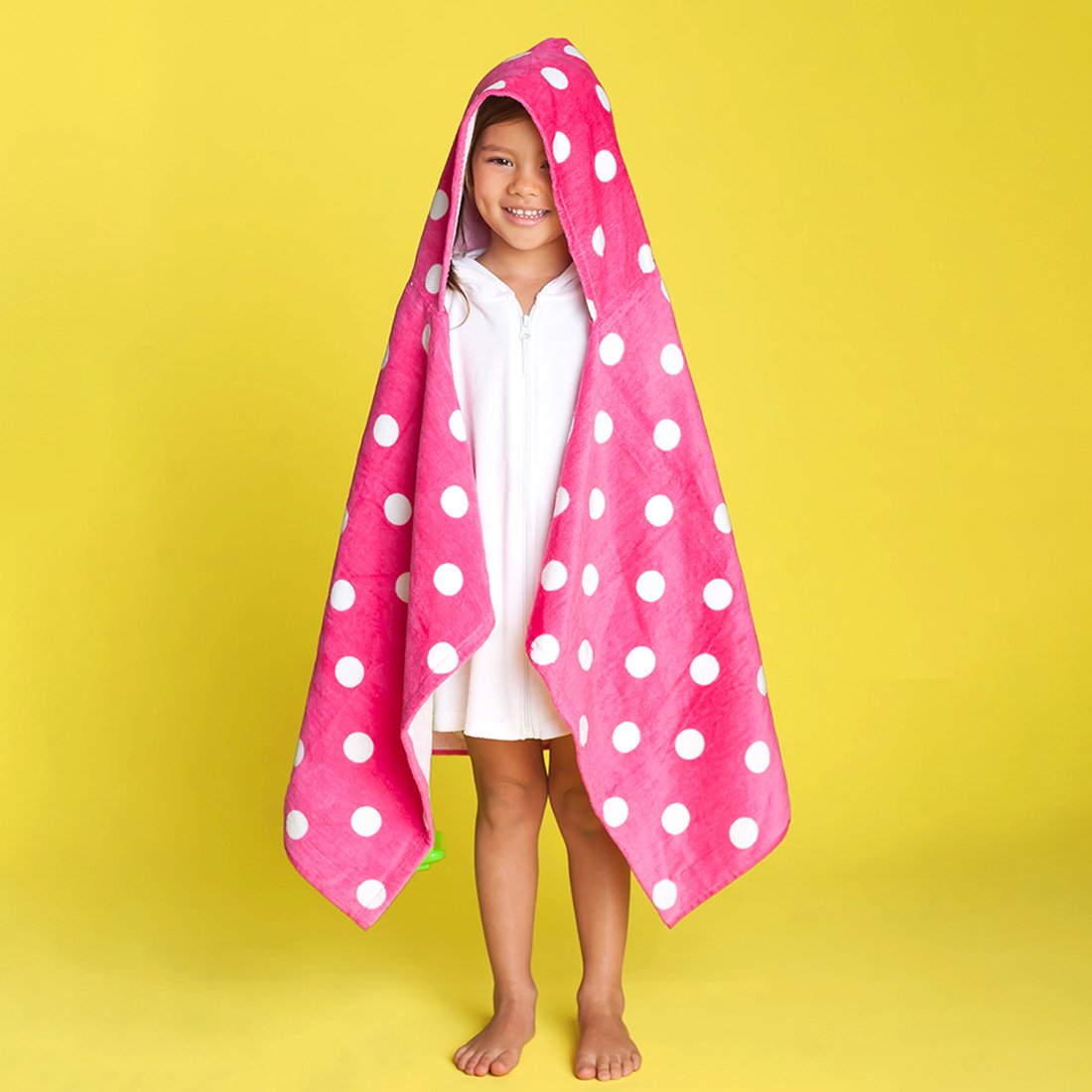 Hot Pink Dandy Dot Hooded Towel - Personalized-Hooded Towel-Viv&Lou-Top Notch Gift Shop