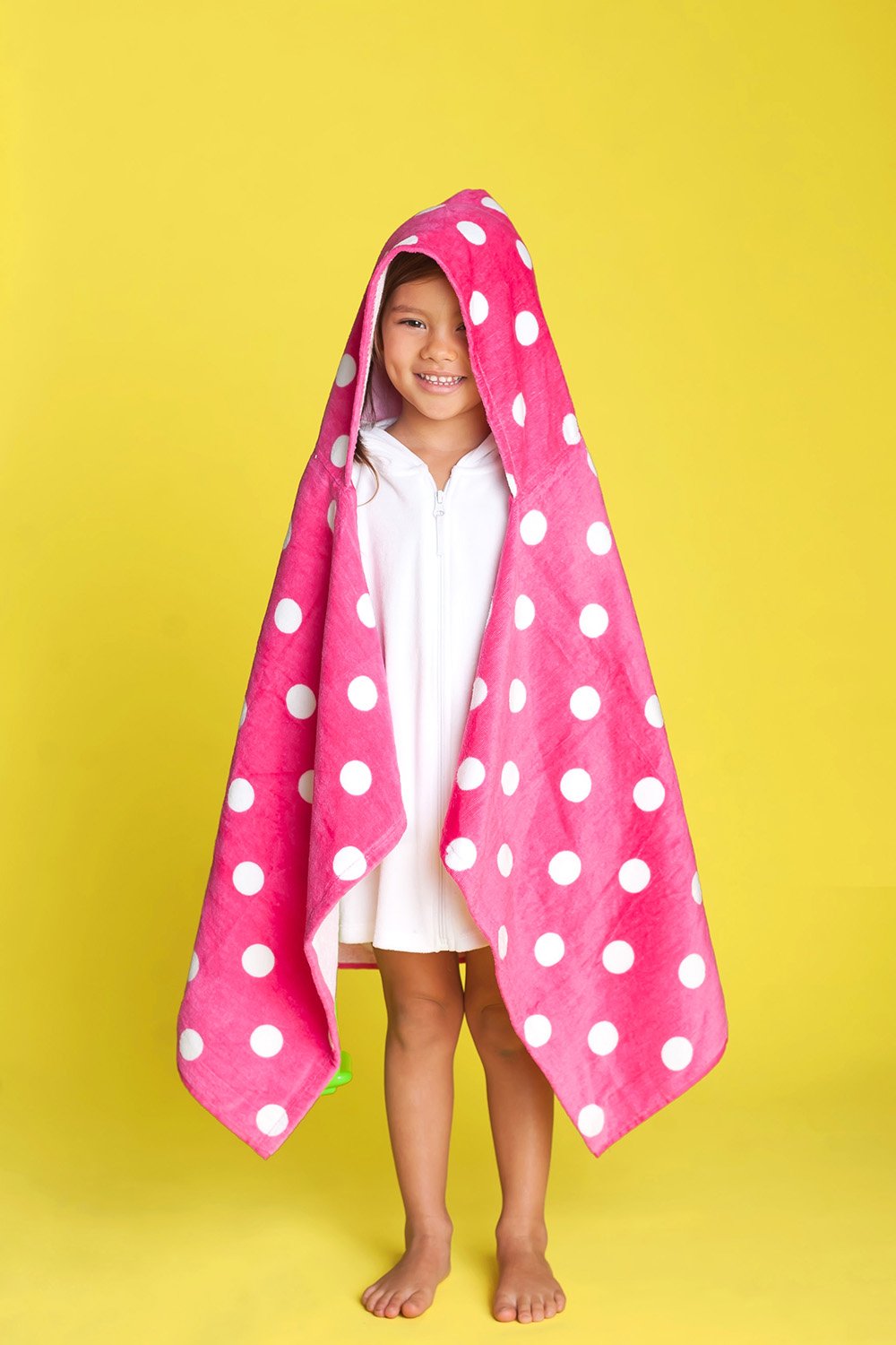 Hot Pink Dandy Dot Hooded Towel - Personalized-Hooded Towel-Viv&Lou-Top Notch Gift Shop