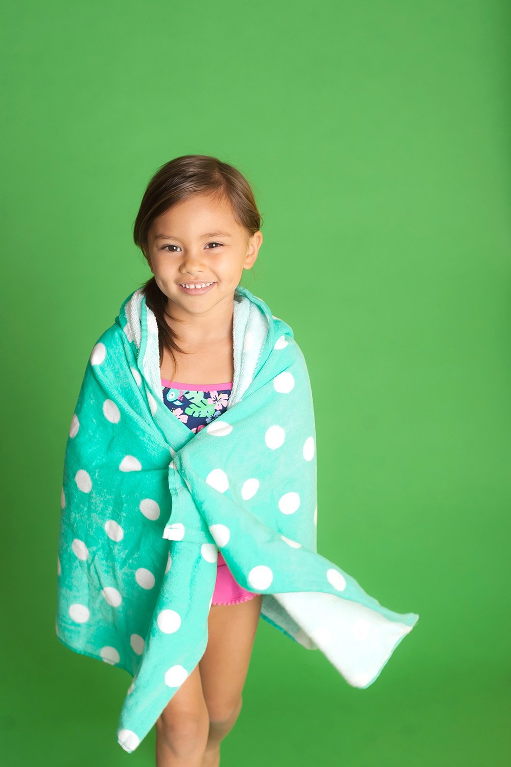 Mint Dandy Dot Hooded Towel - Personalized-Hooded Towel-Viv&Lou-Top Notch Gift Shop