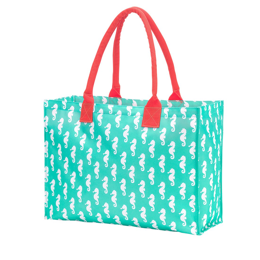 Mint Seahorse Tote Bag - Personalized-Bag-Viv&Lou-Top Notch Gift Shop