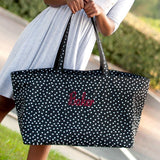 Black Scattered Dot Ultimate Tote - Personalized-Bag-Viv&Lou-Top Notch Gift Shop