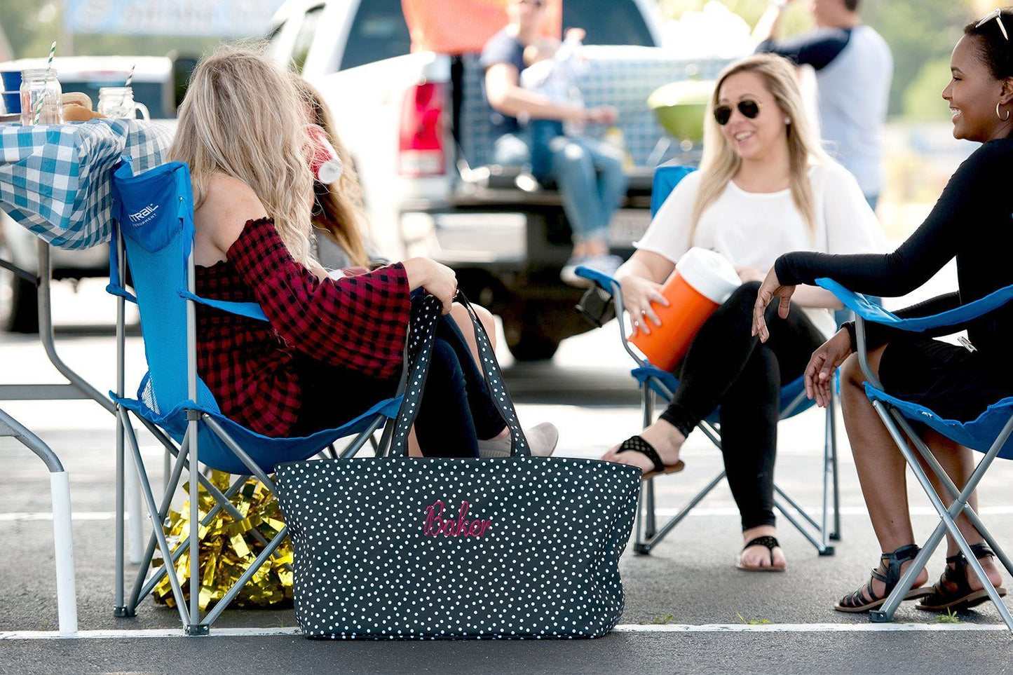 Black Scattered Dot Ultimate Tote - Personalized-Bag-Viv&Lou-Top Notch Gift Shop