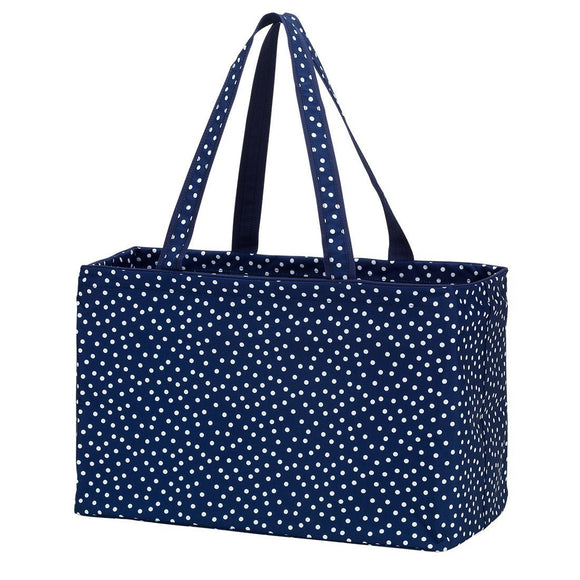 Navy Scattered Dot Ultimate Tote - Personalized-Bag-Viv&Lou-Top Notch Gift Shop