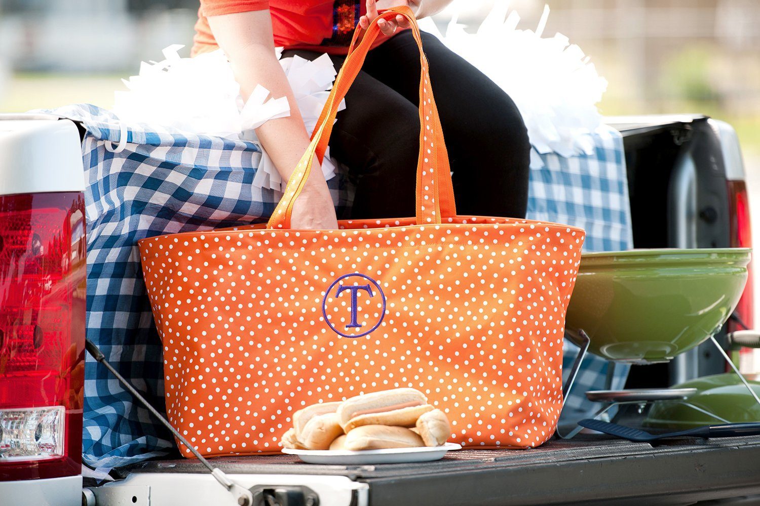 Orange Scattered Dot Ultimate Tote - Personalized-Bag-Viv&Lou-Top Notch Gift Shop