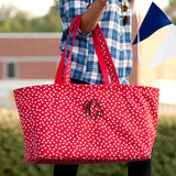 Red Scattered Dot Ultimate Tote - Personalized-Bag-Viv&Lou-Top Notch Gift Shop