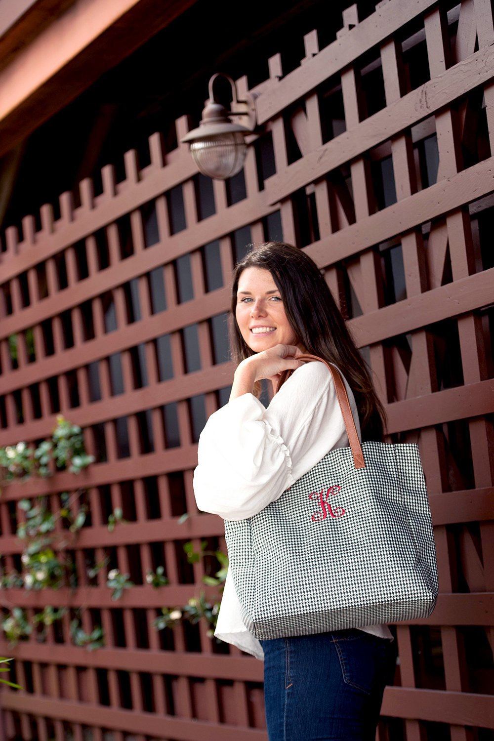 Houndstooth Tote - Personalized-Bag-Viv&Lou-Top Notch Gift Shop