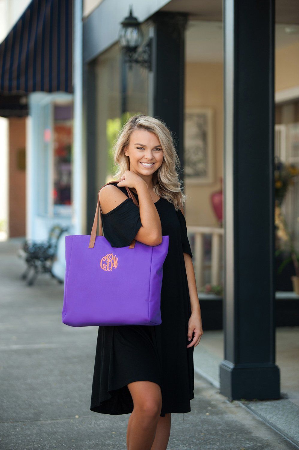 Purple Tote - Personalized-Bag-Viv&Lou-Top Notch Gift Shop