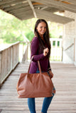 Camel Cambridge Vegan Leather Travel Bag - Personalized-Bag-Viv&Lou-Top Notch Gift Shop