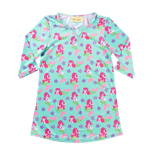 Mermaid Kisses Girls' Tunic - Personalized-Tunic-Viv&Lou-Top Notch Gift Shop