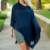 Navy Chelsea Poncho - Personalized-Shawl / Poncho-Viv&Lou-Top Notch Gift Shop