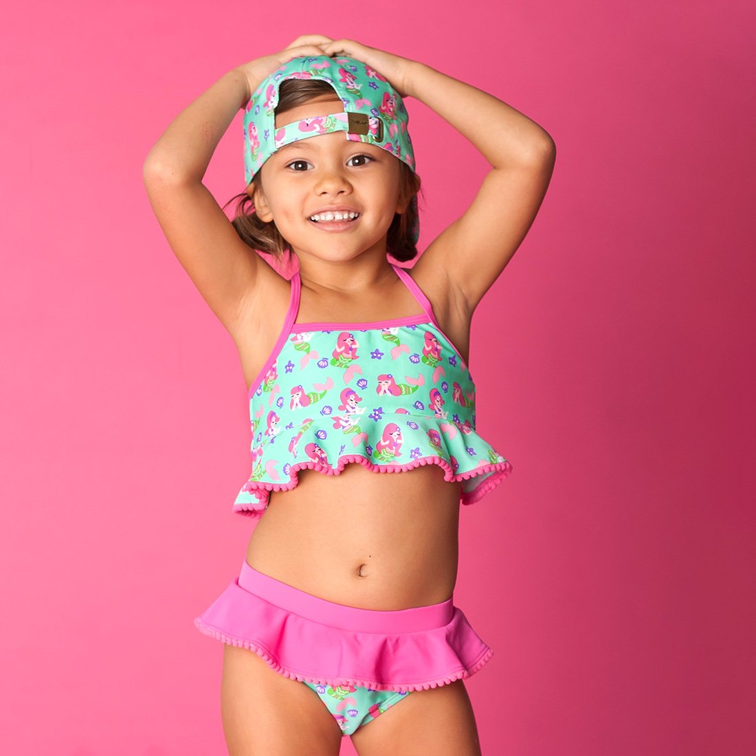 Mermaid Kisses Girls' Swim Set - Personalized-Swim Suit-Viv&Lou-Top Notch Gift Shop