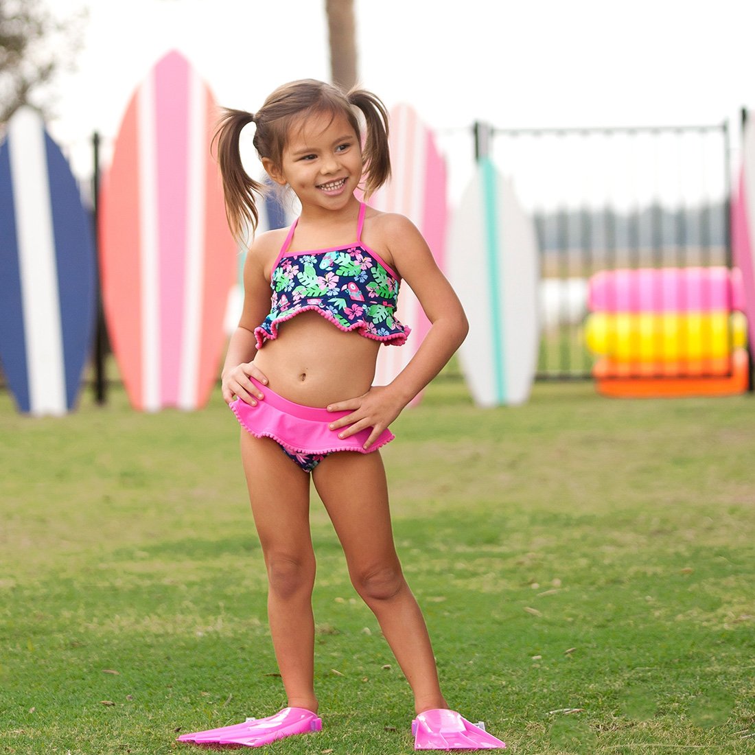 Tropi-Cool Girls' Swim Set - Personalized-Swim Suit-Viv&Lou-Top Notch Gift Shop