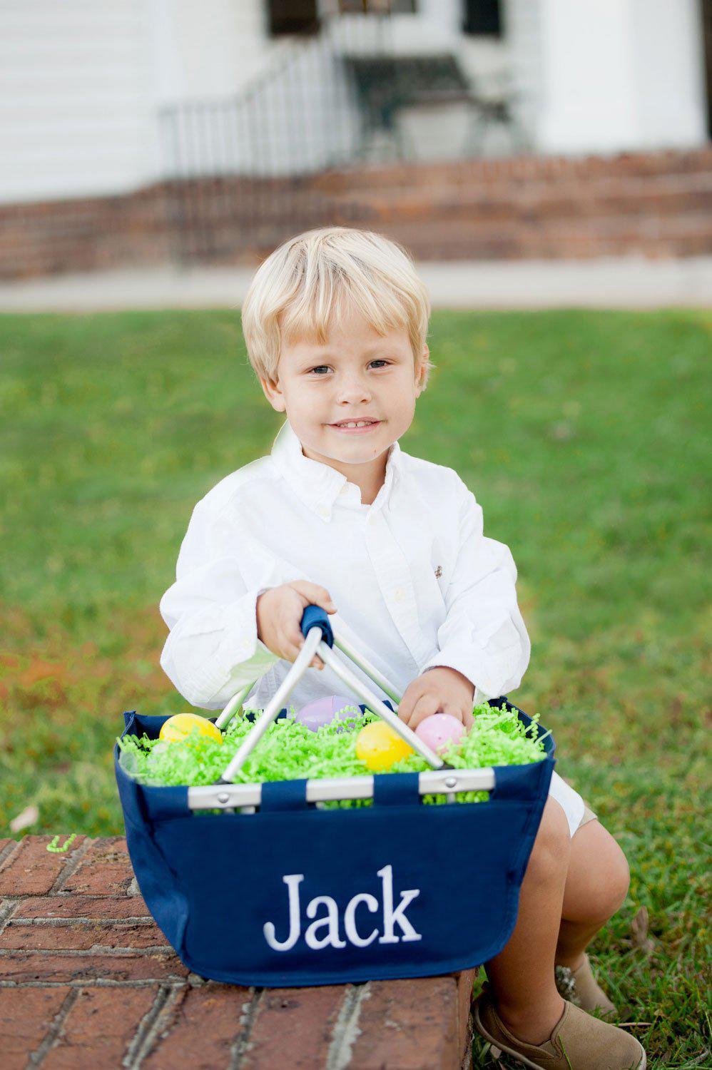 Navy Mini Market Tote - Personalized-Bag-Viv&Lou-Top Notch Gift Shop