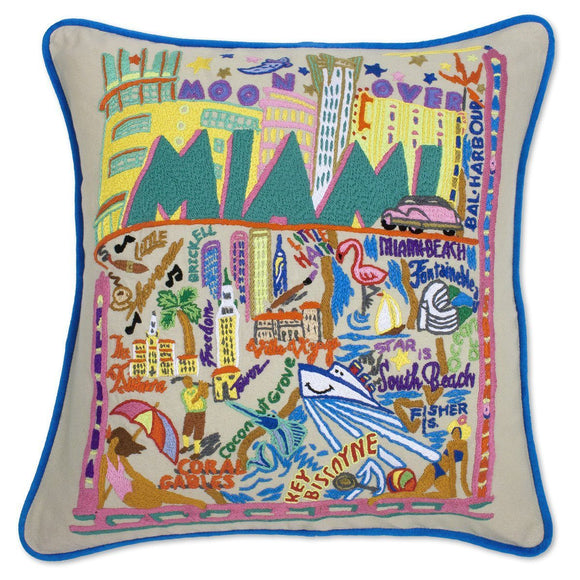 Miami Embroidered CatStudio Pillow-Pillow-CatStudio-Top Notch Gift Shop