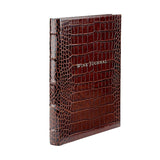 Tabbed Wine Journal in Brown Crocodile Embossed Leather-Book-Graphic Image, Inc.-Top Notch Gift Shop