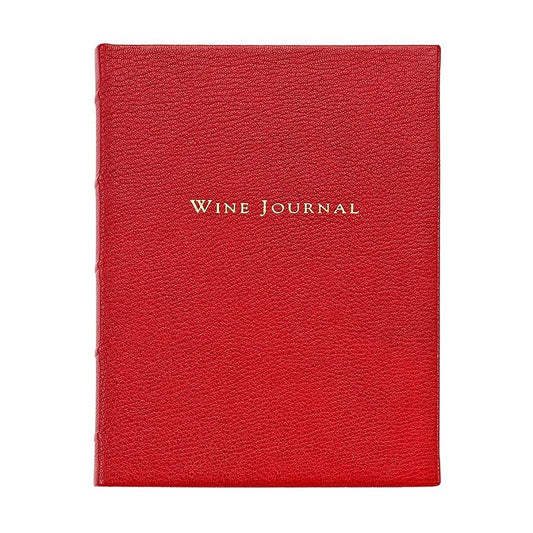 Tabbed Wine Journal in Hand Bound Garnet Leather-Book-Graphic Image, Inc.-Top Notch Gift Shop