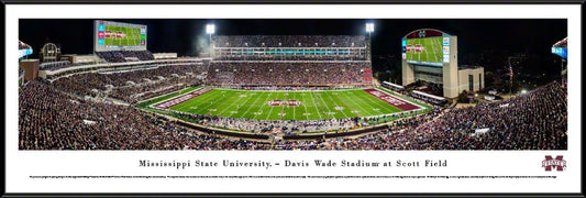 Mississippi State Football - "Stadium 50 Yard Line" Panorama Framed Print-Print-Blakeway Worldwide Panoramas, Inc.-Top Notch Gift Shop