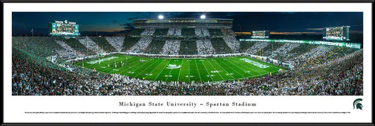 Michigan State Football - "Stadium 50 Yard Line" Panorama Framed Print-Print-Blakeway Worldwide Panoramas, Inc.-Top Notch Gift Shop