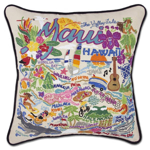 Maui Embroidered CatStudio Pillow-Pillow-CatStudio-Top Notch Gift Shop