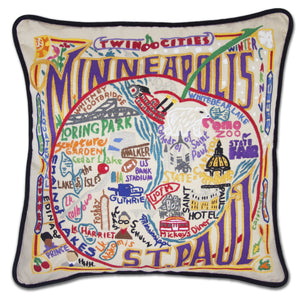 Minneapolis-St. Paul Embroidered CatStudio Pillow-Pillow-CatStudio-Top Notch Gift Shop