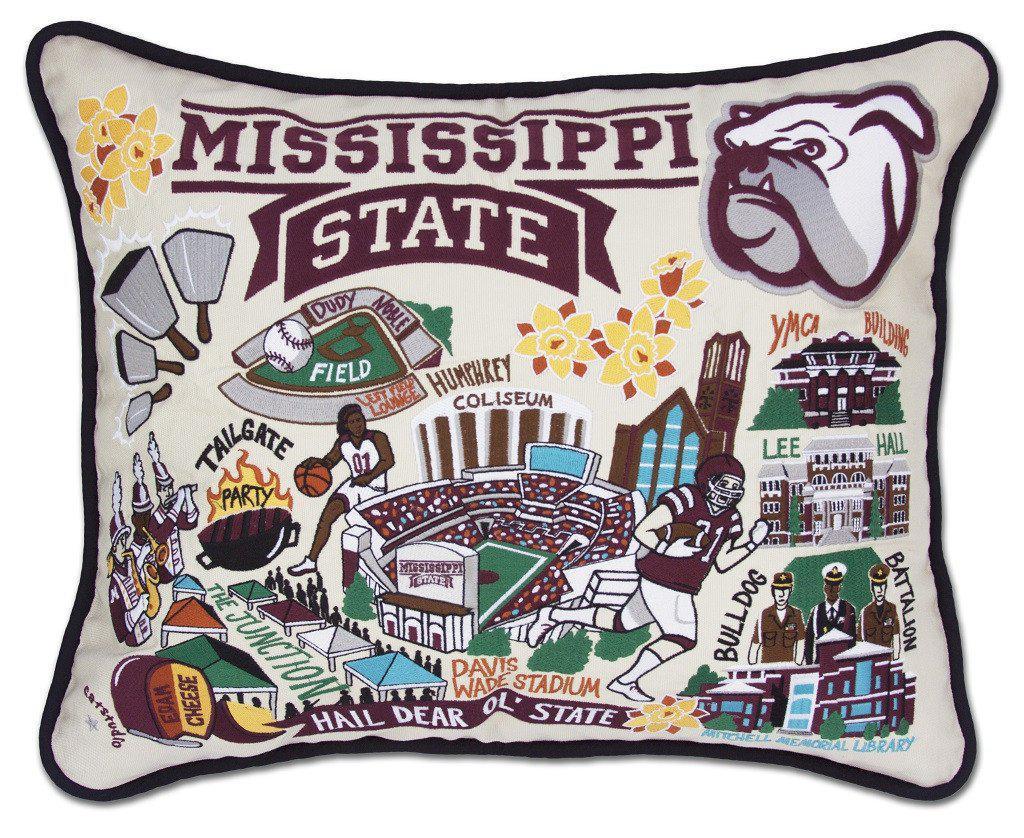 Mississippi State University Embroidered CatStudio Pillow-Pillow-CatStudio-Top Notch Gift Shop